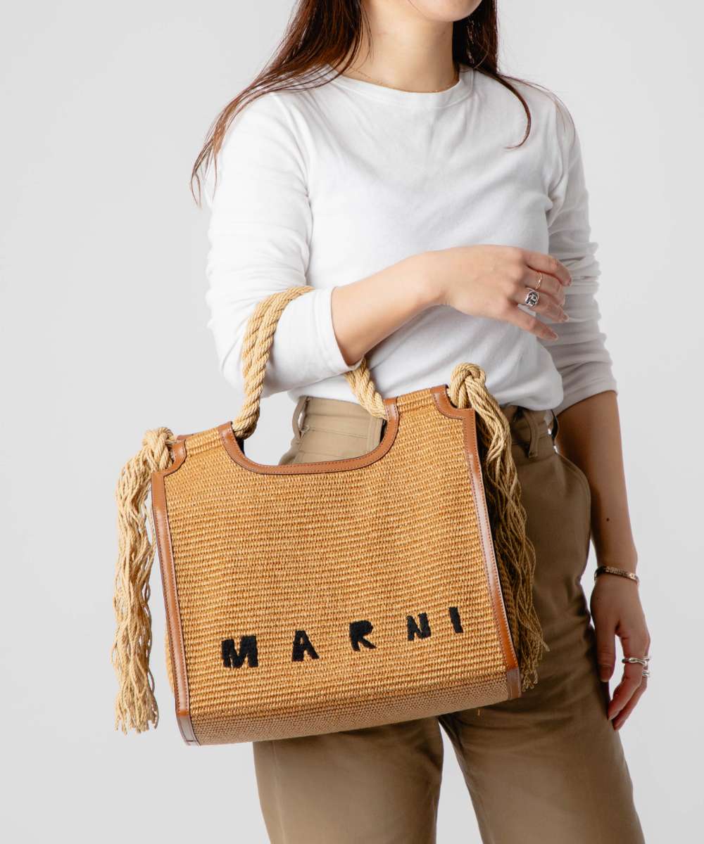 ＼10%OFF／ マルニ MARNI BMMP0024U0 P3860 ハンドバッグ レディース バッグ ラフィア マルセロ サマーバッグ ロゴ トート フリンジ ブランド ショッピングバッグ プレゼント ギフト SUMMER MARCEL MEDIUM