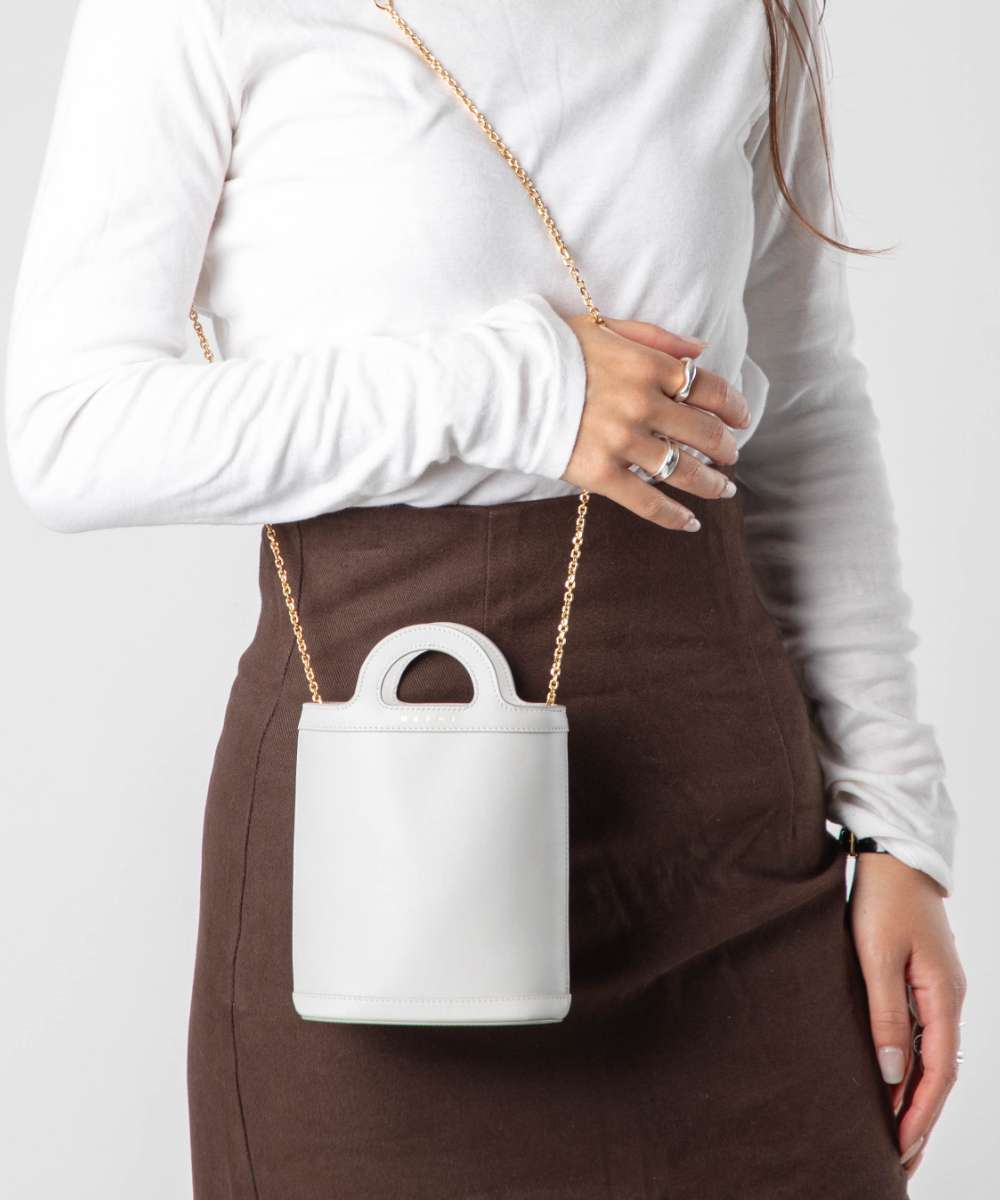 マルニ MARNI PHMO0039Q1 LV589 ショルダーバッグ NANO BUCKET レディース バッグ ナノ バケットバッグ トロピカリア ハンドバッグ レザー 軽量 ロゴ 鞄 ブランド プレゼント ギフト Tropicalia アイス