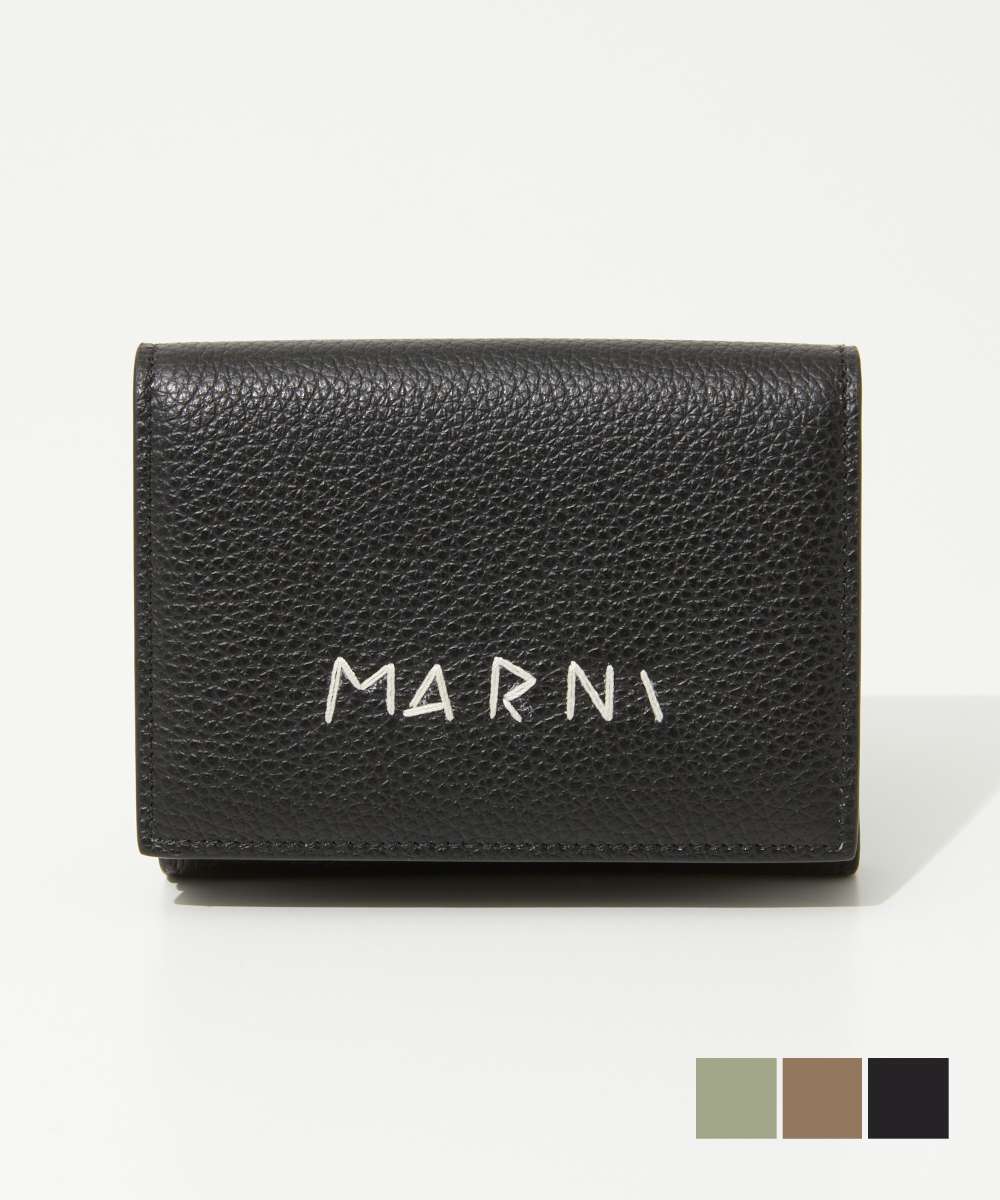 マルニ MARNI PFMI0097U0 P6533 三つ折り財布 TRIFOLD メンズ ミニ財布 ロゴ レザー 小銭入れ コンパクトウォレットのサムネイル