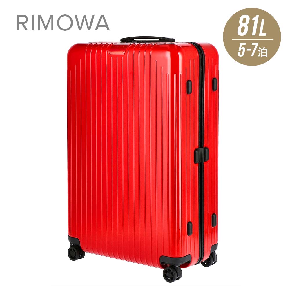 リモワ リモワ RIMOWA 823.73.65.4 キャリーバッグ エッセンシャル ライト チェックイン ESSENTIAL LITE Check-In L スーツケース ビジネス メンズ レディース バッグ 旅行 出張 海外 国内 日帰り 宿泊 キャリーオン 4輪 レッド 81L 1週間 7泊 ss22