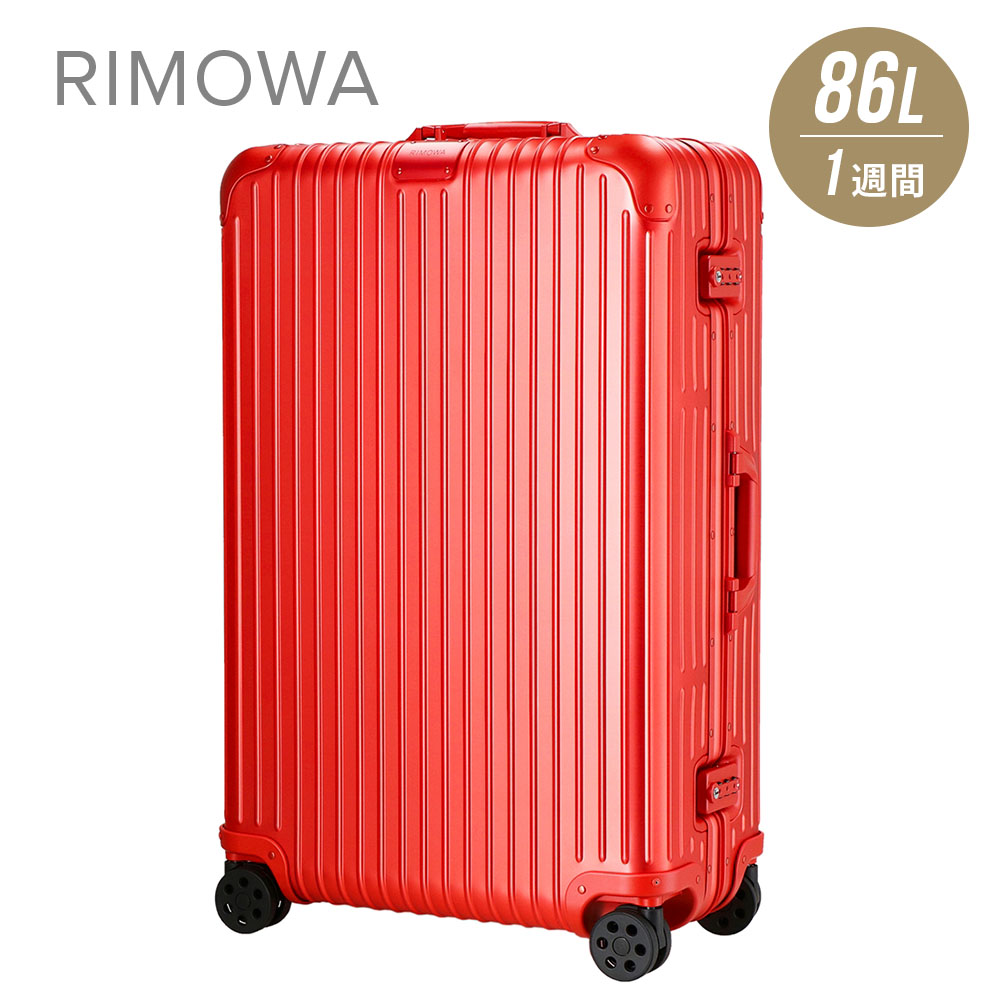 RIMOWA リモワ RIMOWA 925.73.06.4 キャリーバッグ オリジナル チェックイン ORIGINAL CHECK IN L スーツケース メンズ レディース バッグ ビジネス TSAダイヤルロック 旅行 出張 海外 国内 日帰り 宿泊 キャリーオン 4輪 スカーレット 86L 1週間 7泊 ss22