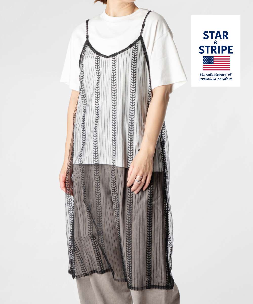 乐天商城 - 【正規品】 スターアンドストライプ STAR＆STRIPE SHEER ONEPIECE シアー ワンピース SSMD-089 キャミソール シースルー キャミワンピ レイヤード ミドル レディース ワンピース