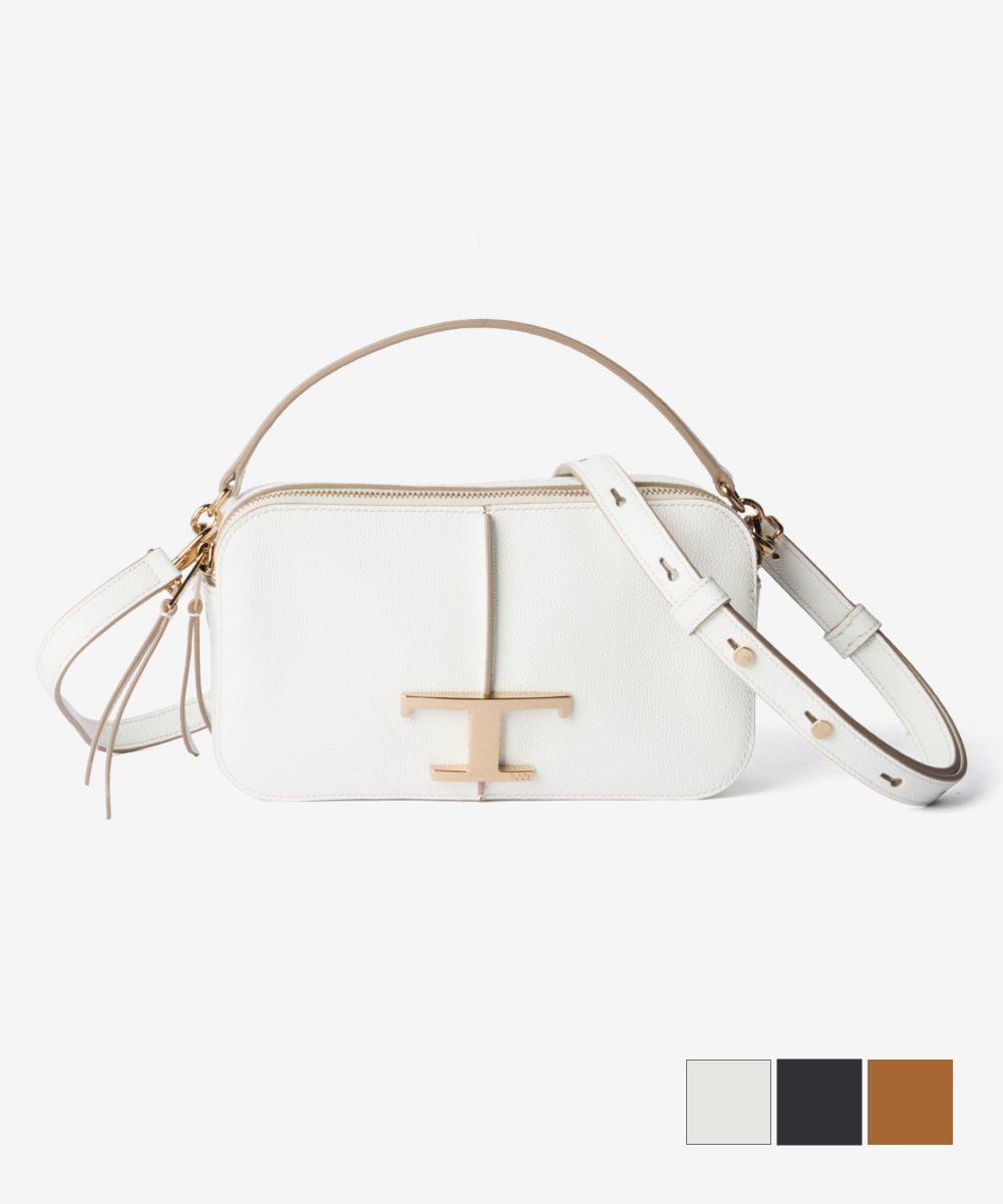 Tod's - トッズ TOD'S XBWTSAB0100 Q8E ショルダーバッグ T タイムレス レディース バック ハンドバッグ レザー 2way カメラバッグ ロゴ 鞄 お出かけ 旅行 ブランド プレゼント ギフト ブラック ブラウン