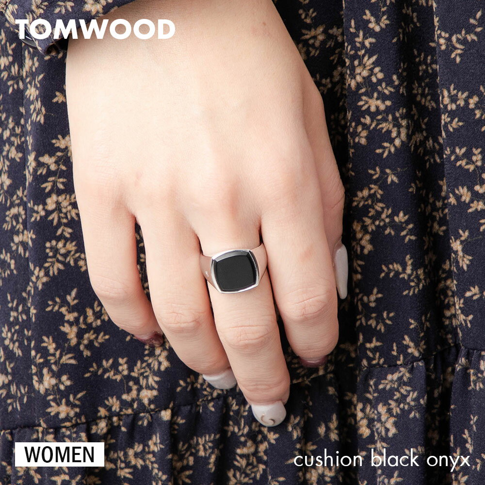 トムウッド TOM WOOD 100305 R74HQMBO01 S925 リング レディース アクセサリー 指輪 クッション ブラック オニキス cushion black onyx スターリングシルバー 925 ジュエリー ギフト プレゼント エレガント シンプル シルバー×ブラック 7号～16号