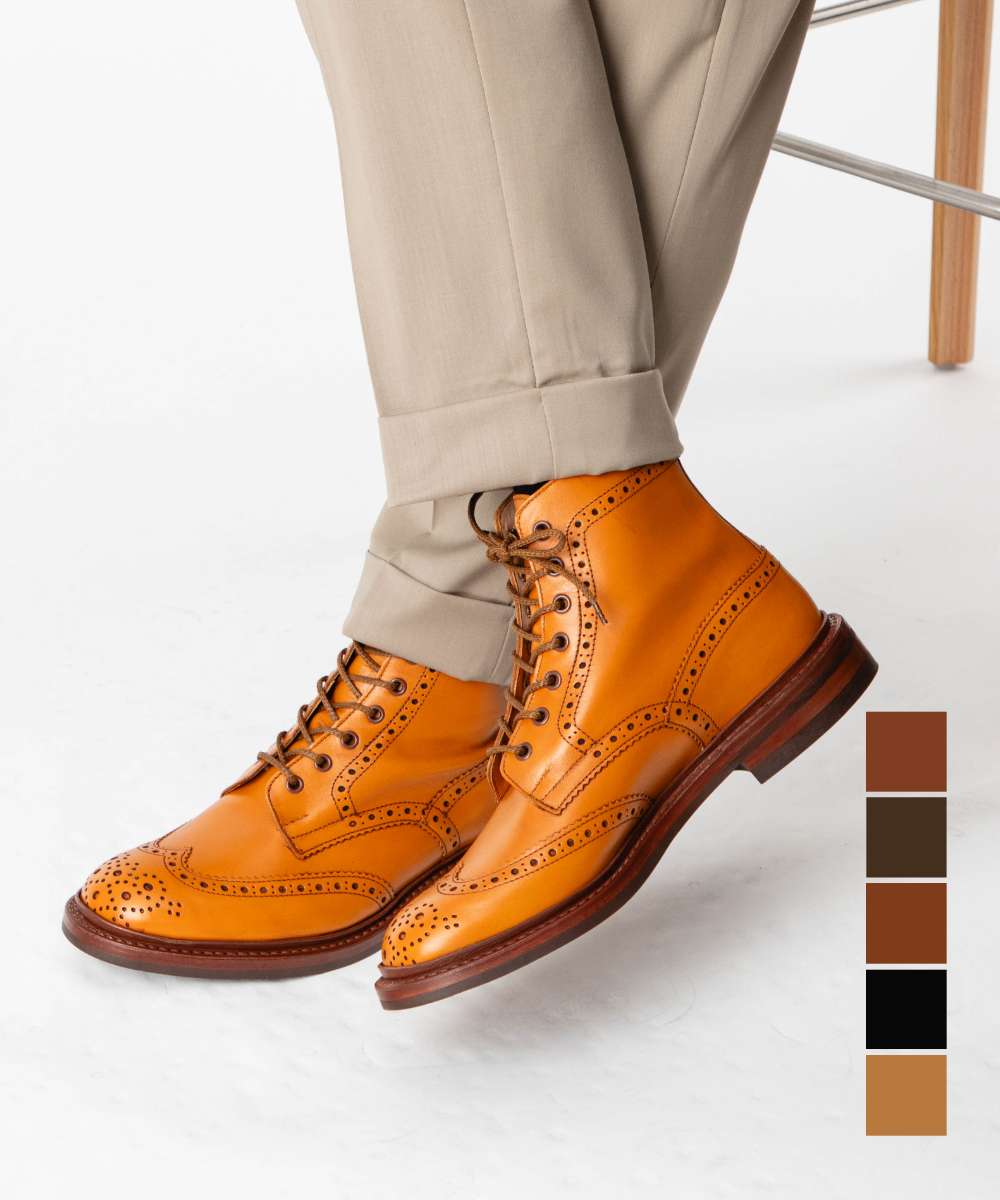 楽天U-STREAMトリッカーズ Tricker's 5634 ブーツ STOW DAINITE SOLE LEATHER SOLE 5 FIT メンズ シューズ ストウ ダイナイトソール レザーソール フィッティング5 ウィングチップ レザーブーツ 革靴 本革 ビジネス カントリーブーツ 通勤 通学 プレゼント ギフト 贈り物 24.5～28.0cm