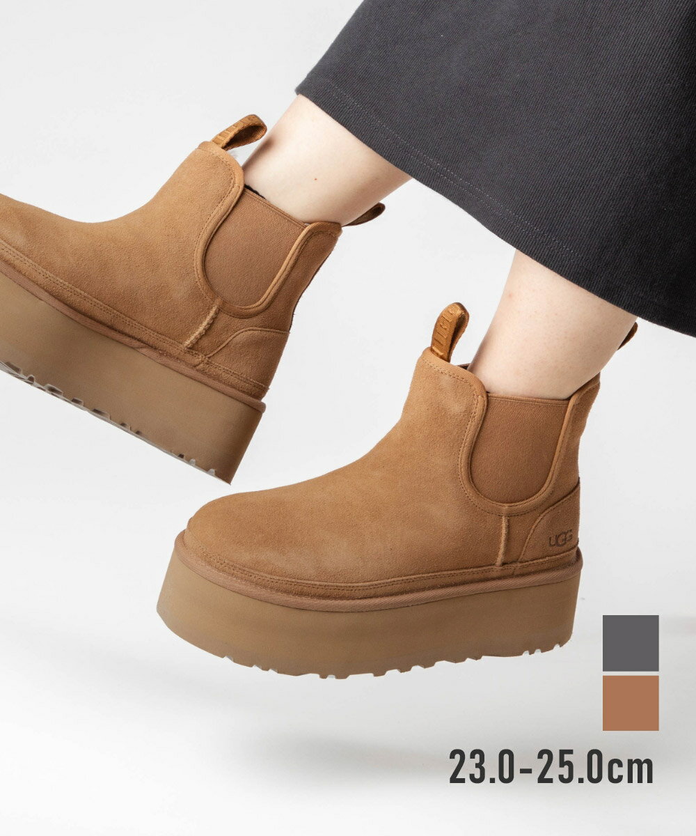 アグ UGG 1134526 ブーツ NEUMEL PLATFORM CHELSEA レディース シューズ 厚底ブーツ ニューメル プラットフォーム チェルシー ムートンブーツ サイドゴア スウェード ショートブーツ 通勤 通学 おしゃれ 防寒 あったか 冬靴 ウィンター チェスナット グレー 22.0cm〜25.0cmのサムネイル