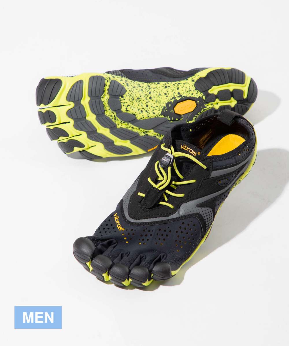 ビブラム ファイブフィンガーズ Vibram FiveFingers 16M3101 ベアフットシューズ V-Run メンズ シューズ 5本指シューズ スポーツ ランニング ジム トレーニング ウォーキング 靴 外反母趾 ブラック×イエロー