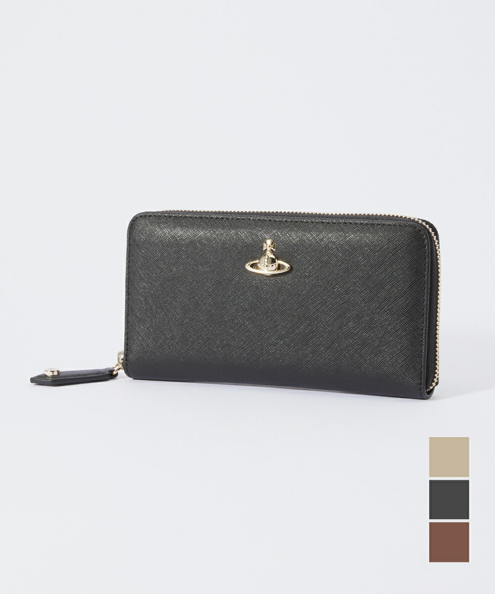 ヴィヴィアンウェストウッド Vivienne Westwood 51050023 L001N 長財布 SAFFIANO CLASSIC ZIP ROUND WALLET レディース 財布 ブラウン ブラック グレー