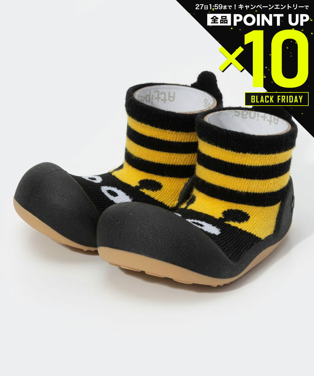 【店内全品エントリーでP10倍！&MAX2万円OFFクーポン配布】アティパス ATTIPAS Bee ベビーシューズ キッズ ソックスシューズ ビー 蜂 出産祝い ファーストシューズ 靴 プレゼント ギフト 赤ちゃん お祝い トレーニングシューズ ベビー靴 女の子 男の子 よちよち歩き ベビ
