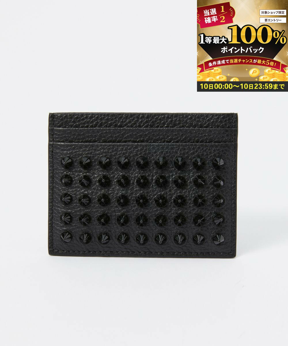 【10日限定★エントリーで最大100％ポイントバック！当選確率1/2 】 【MAX10%OFF】 クリスチャンルブタン Christian Louboutin 1175211 カードケース メンズ ファッション小物 ビジネス 無地 本革 レザー プレゼント 通勤 通学 コンパクト スタッズ装飾 ギフト 名刺入れ 誕