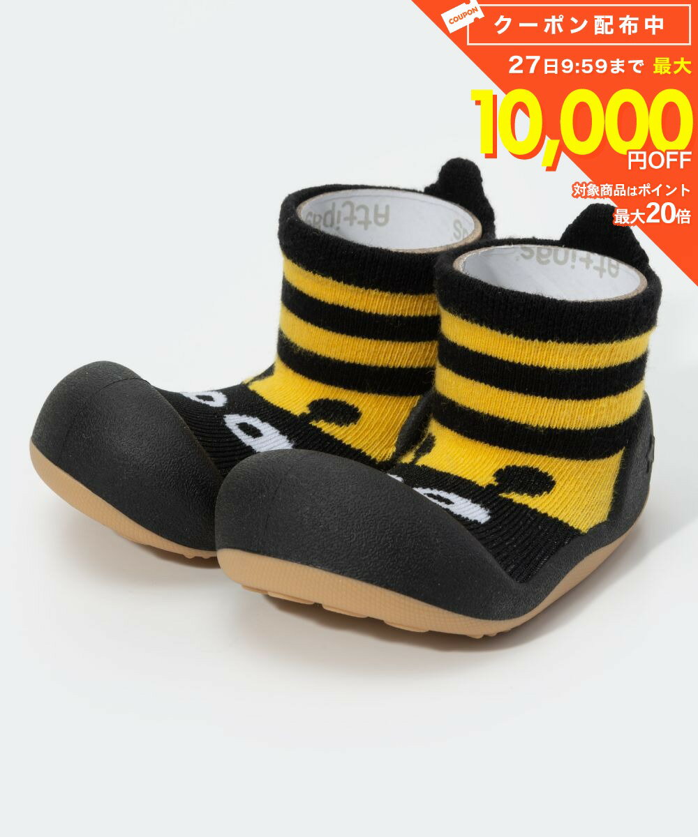 樂天商城 - アティパス ATTIPAS Bee ベビーシューズ キッズ ソックスシューズ ビー 蜂 出産祝い ファーストシューズ 靴 プレゼント ギフト 赤ちゃん お祝い トレーニングシューズ ベビー靴 女の子 男の子 よちよち歩き ベビー用品 ルームシューズ