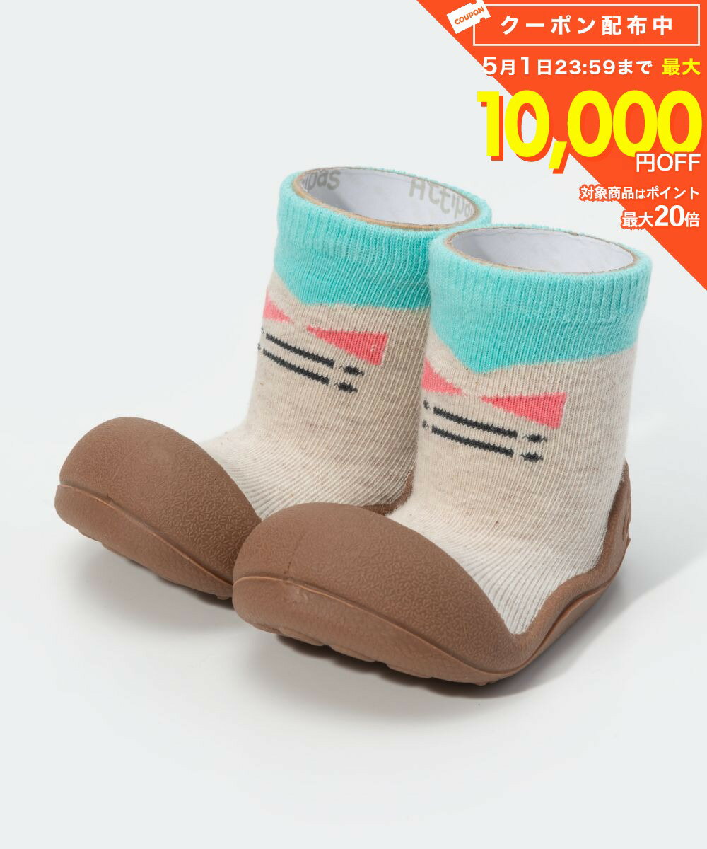樂天商城 - アティパス ATTIPAS Tie ベビーシューズ キッズ ソックスシューズ タイ 出産祝い ファーストシューズ 靴 プレゼント ギフト 赤ちゃん お祝い トレーニングシューズ ベビー靴 女の子 男の子 よちよち歩き ベビー用品 ルームシューズ ブラウン グレー 10.8〜13.5cm