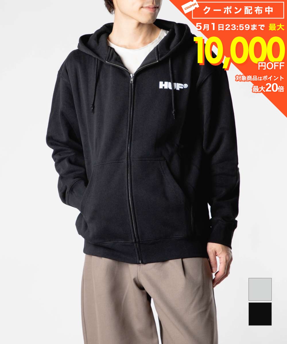 樂天商城 - ハフ HUF ALL CAPS F/Z HOODIE オールキャップス フルジップ フーディー PF00762 パーカー ジップアップ ロゴ メンズ レディース トップス