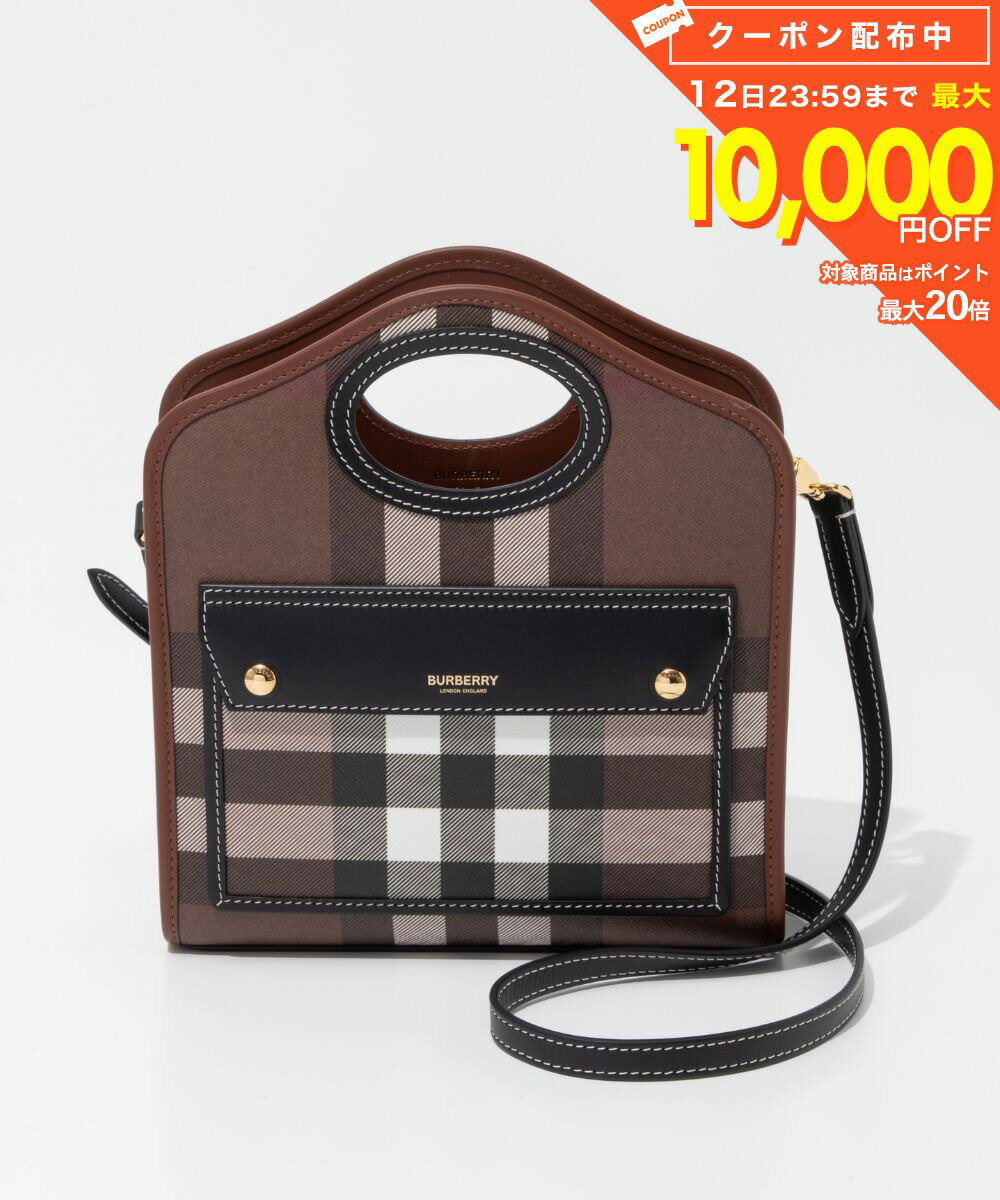バーバリー BURBERRY 8071386 ハンドバッグ レディース バッグ ミニ ポケットバッグ 斜め掛け カジュアル 肩掛け ショルダーバッグ 2way プレゼント お出かけ 誕生日 オシャレ ギフト 鞄 ダークバーチブラウン