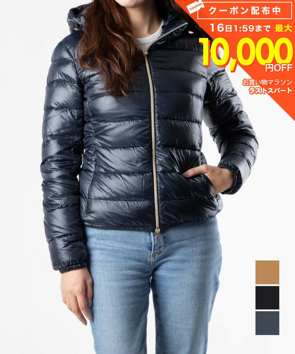 Down Coat - ヘルノ HERNO PI0833DIC 12017Z ダウンジャケット DOWN JACKET レディース アウター GIADA ボンバージャケット ショート丈 防寒着 ビジネス カジュアル 長袖 ナイロン フーディー 秋冬 シンプル ギフト プレゼント 暖かい ネイビーブルー ブラック キャメル 40〜44