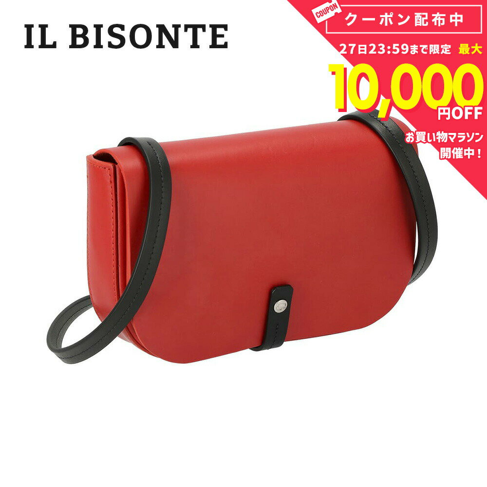 IL BISONTE - イル ビゾンテ IL BISONTE BCR246 PVB011 ショルダーバッグ レディース バック ミニショルダー ポシェット サコッシュ 斜め掛け 本革 レザー カジュアル シンプル お出かけ プレゼント お祝い 肩掛け 誕生日 記念日 レッド