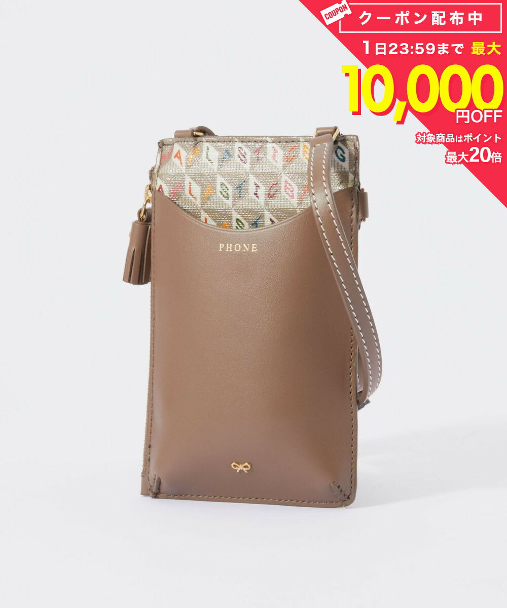 Rakuten - アニヤ ハインドマーチ ANYA HINDMARCH 5050925 169882 ショルダーバッグ レディース フォンケース ジップ フォンポーチ スマホケース ポシェット レザー プレゼント オシャレ ギフト アイ アム ア プラスチックバッグ Zip Phone Pouch on Strap I am a Plastic Bag