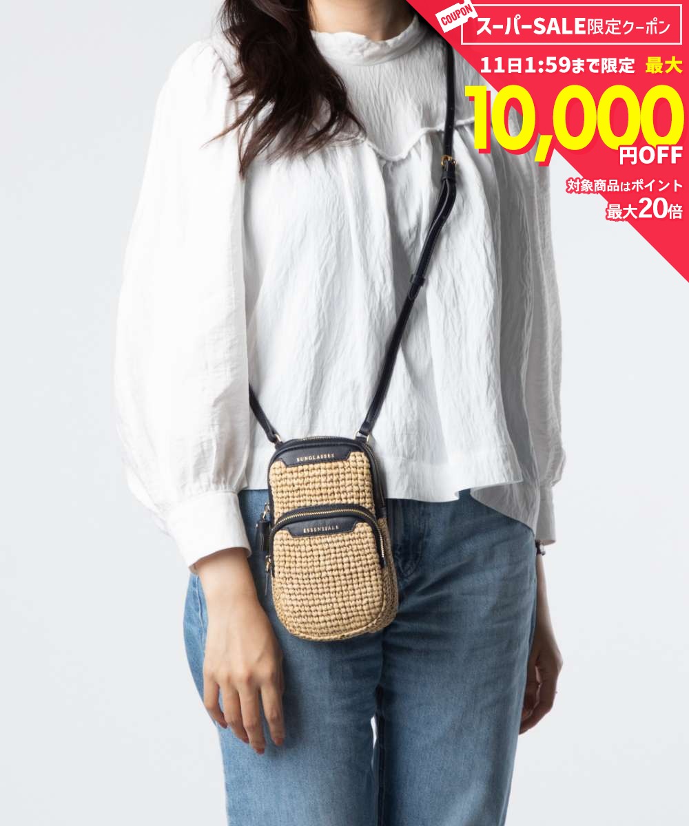 Rakuten - MAX12%OFF! アニヤ ハインドマーチ ANYA HINDMARCH 5050925 190732 ショルダーバッグ レディース バッグ スマホショルダー ラフィア エッセンシャルズ クロスボディ 斜め掛け ミニショルダー スマホポーチ プレゼント ギフト お祝い Essentials Cross Body in Raffia with C