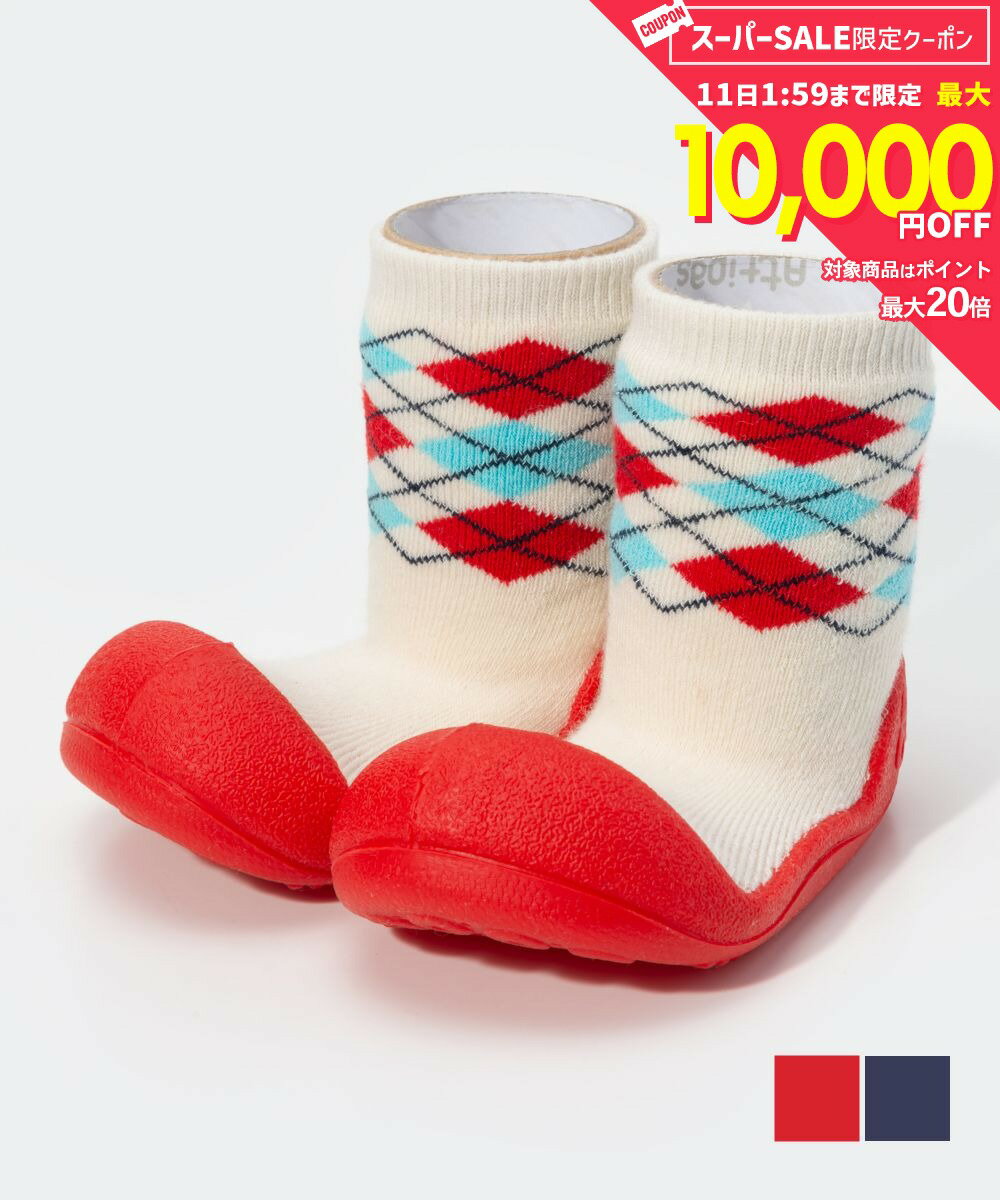 Rakuten - MAX41%OFF! アティパス ATTIPAS Argyle ベビーシューズ キッズ ソックスシューズ アーガイル 出産祝い ファーストシューズ 靴 プレゼント ギフト 赤ちゃん お祝い トレーニングシューズ ベビー靴 女の子 男の子 よちよち歩き ベビー用品 ルームシューズ 全3色 11.5〜13.5cm