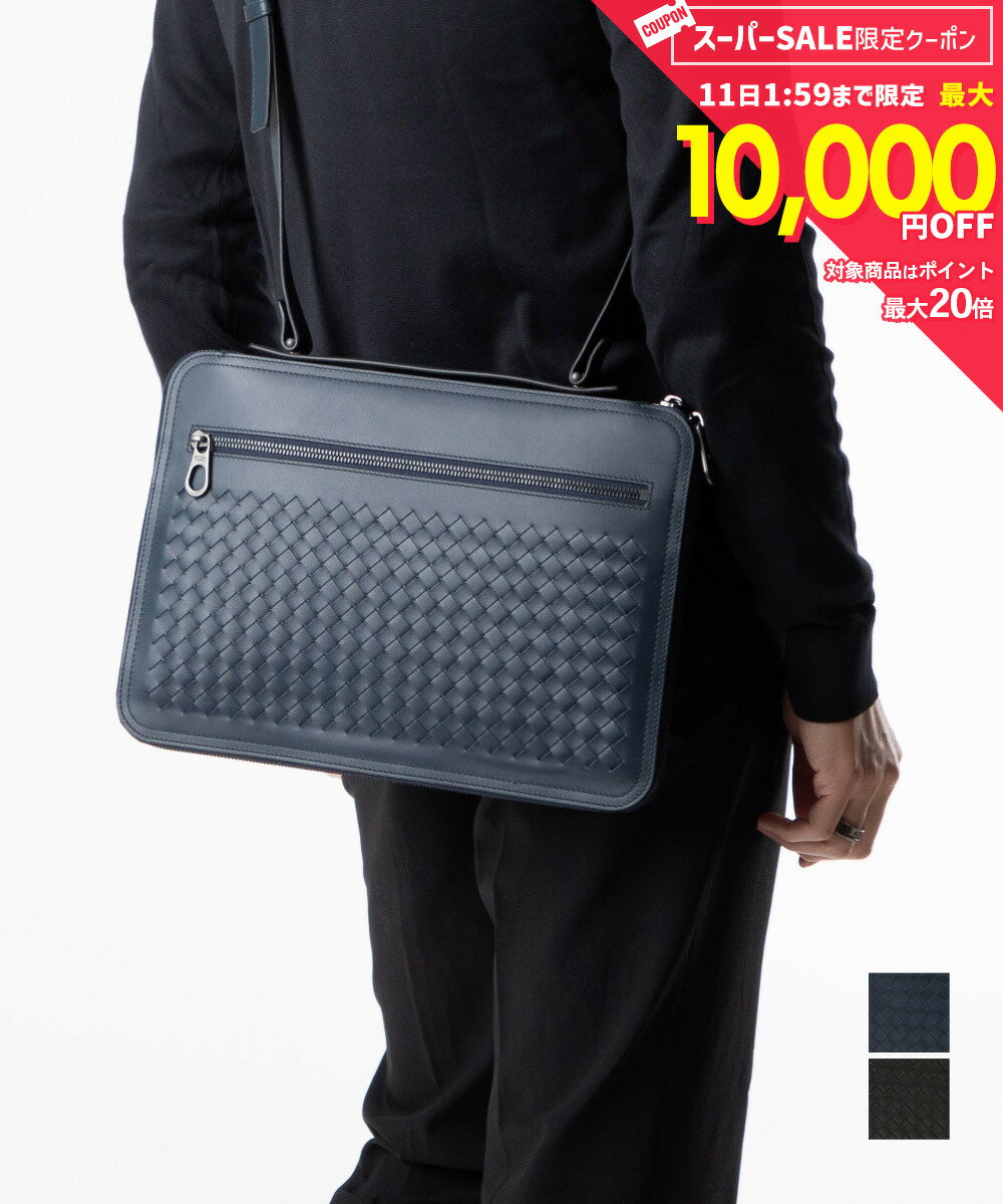 Rakuten - MAX28%OFF! ボッテガヴェネタ BOTTEGA VENETA 536287 V4651 ビジネスバッグ メンズ ブリーフケース ショルダーバッグ イントレチャート レザー PCケース 通勤 通学 かばん 鞄 ギフト プレゼント ブラック ネイビー