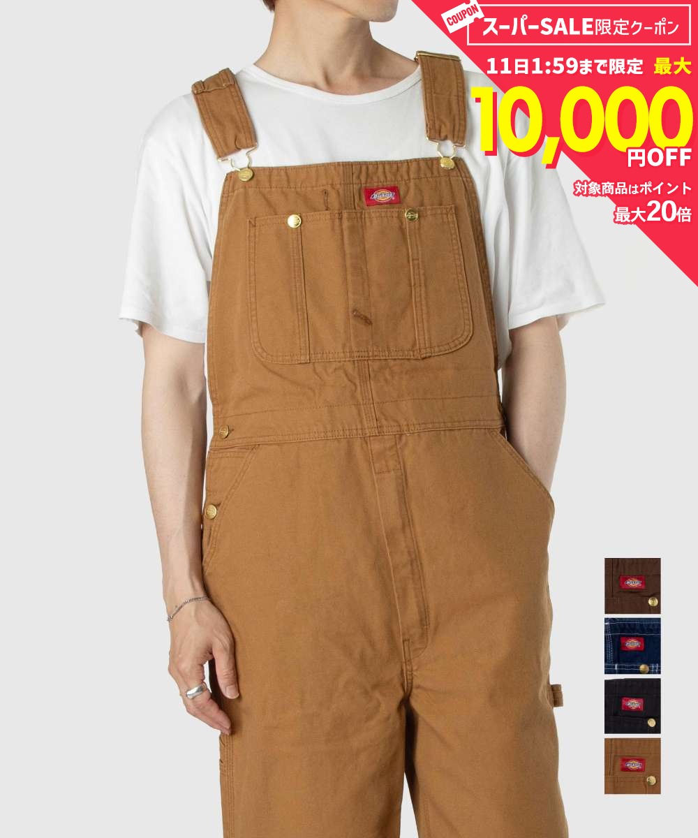 Rakuten - MAX20%OFF! ディッキーズ Dickies DUCK & RINSED DENIM BIB OVERALL ビブオーバーオール DB100 ダック デニム オーバーオール メンズ サロペット