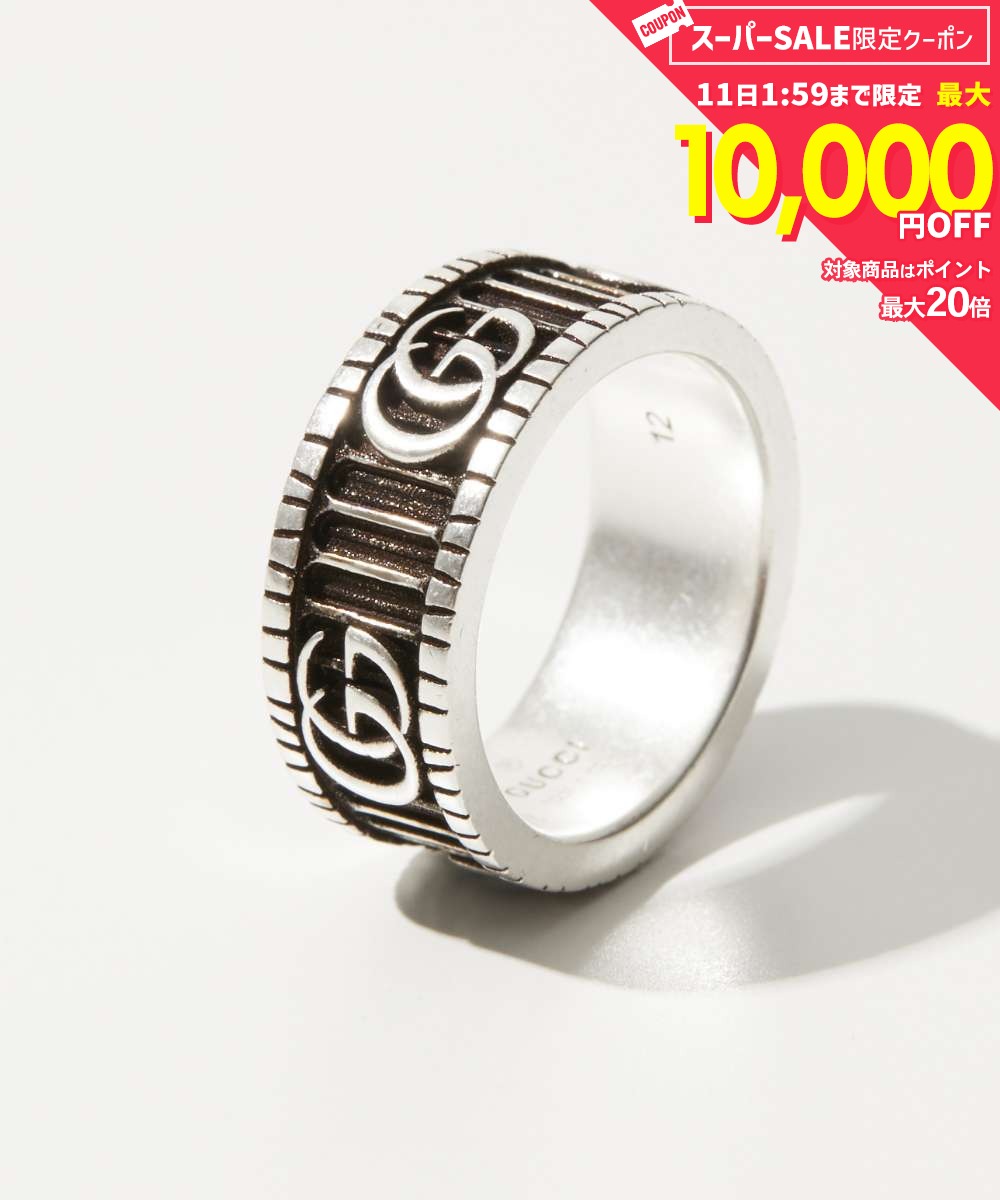 Rakuten - 【5日限定★エントリーで最大100％ポイントバック！当選確率1/2 】 MAX10%OFF! グッチ GUCCI 551899 J8400 リング GG MARMONT RING 8MM AGED SILVER メンズ レディース アクセサリー 指輪 ダブルG スターリングシルバー ジュエリー ギフト プレゼント エレガント お祝い 記
