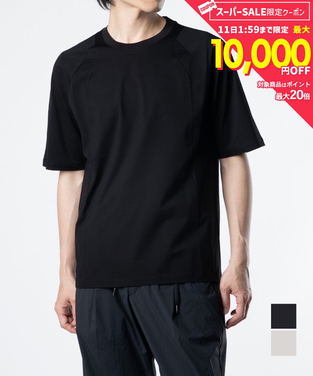 Rakuten - MAX12%OFF! ヘルノ HERNO JG00040UL 52003 Tシャツ SUPERFINE COTTON STRETCH メンズ トップス 半袖 ショートスリーブ カジュアル シンプル 春夏 コットン 綿 ストレッチ ブラック 46 48 50