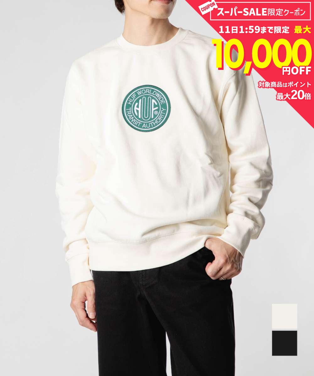 Rakuten - MAX13%OFF! ハフ HUF TRANSIT AUTHORITY CREWNECK トランジット オーソリティ クルーネック PF00760 トレーナー スウェット プルオーバー ロゴ ユニセックス トップス