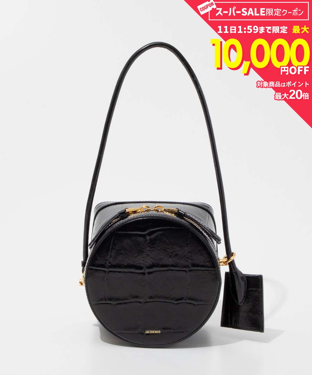 Rakuten - MAX10%OFF! ジャックムス JACQUEMUS 24E241BA398-3164 ハンドバッグ ル ヴァニート レディース バッグ レザー ロゴ ソフトショルダーストラップ クロコ型押し 旅行 お出かけ おしゃれ プレゼント ギフト 贈り物 シンプル 誕生日 記念 お祝い LE VANITO 鞄 ブラック