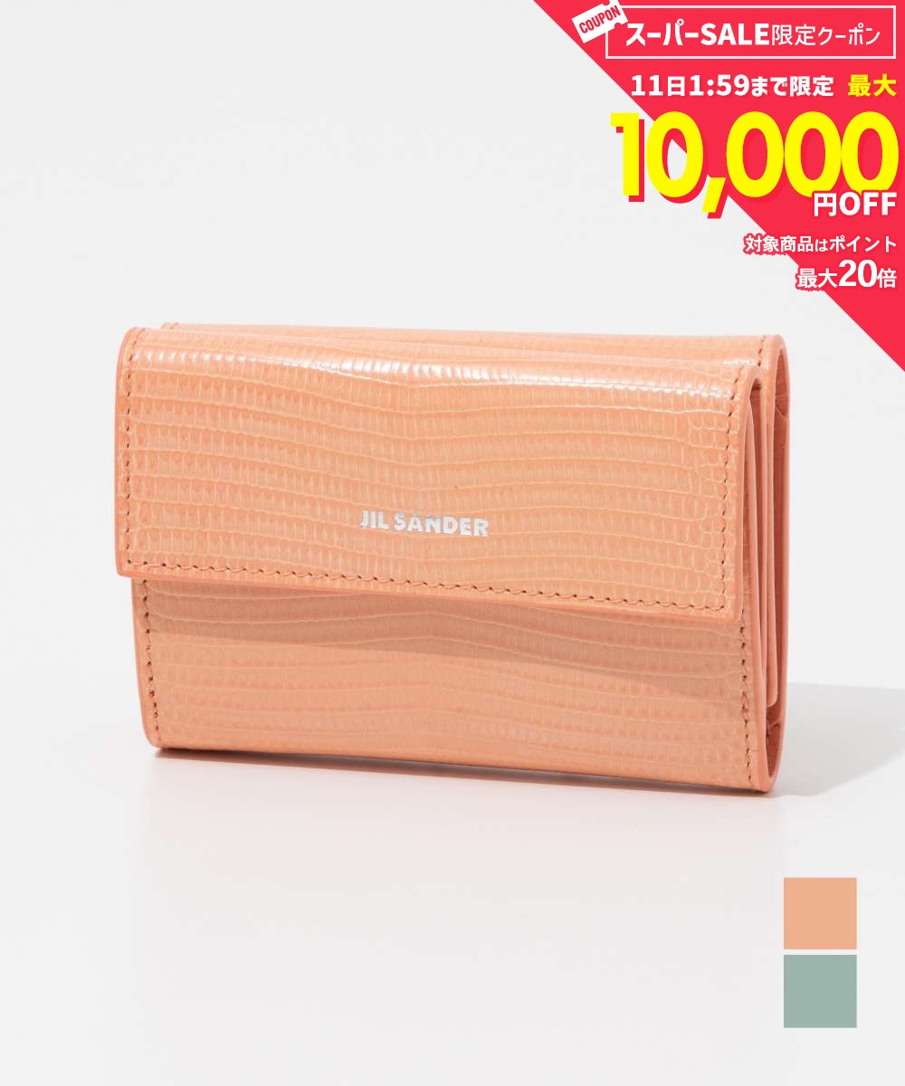 Rakuten - 【5日限定★エントリーで最大100％ポイントバック！当選確率1/2 】 MAX19%OFF! ジルサンダー JIL SANDER J07UI0009 P6400 三つ折り財布 ベビーウォレット レディース 財布 ミニ財布 レザー ロゴ コンパクトウォレット 折り畳み 本革 プレゼント ギフト シンプル 記念 お祝い