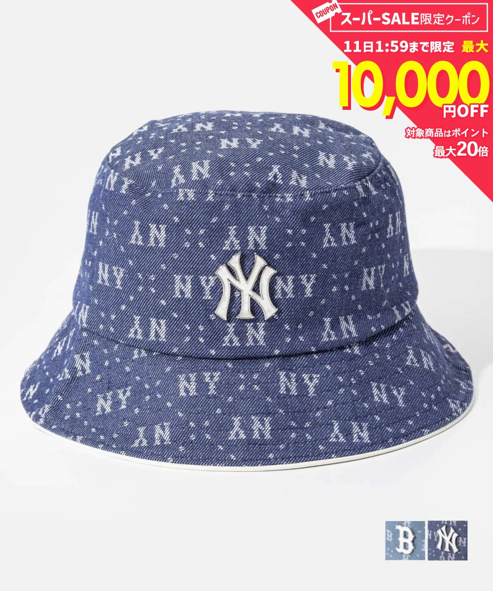MAX12%OFF! エムエルビーコリア MLB Korea Denim Dia Monogram Bucket Hat デニム ダイア モノグラム バケット ハット BOSTON REDSOX ボストンレッドソックス NEW YORK YANKEES ニューヨークヤンキース 3AHTMD13N バケットハット ユニセックス 帽子