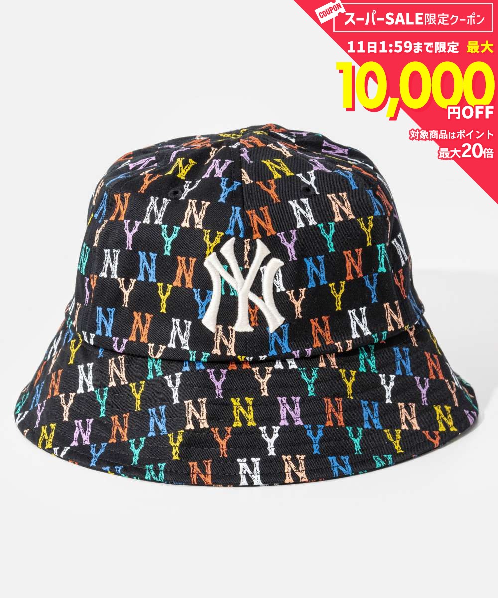 Rakuten - MAX12%OFF! エムエルビーコリア MLB Korea Monogram Rainbow Dome モノグラム レインボー ドーム NEW YORK YANKEES ニューヨークヤンキース 32CPH4111 バケットハット ユニセックス 帽子