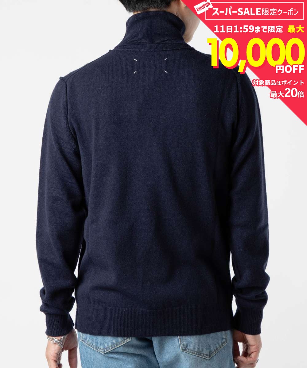 Rakuten - 【5日限定★エントリーで最大100％ポイントバック！当選確率1/2 】 MAX11%OFF! メゾン マルジェラ MAISON MARGIELA SI1HA0010 S17783 ニット PULLOVER メンズ トップス 長袖 ハイネック ジ エコカシミア セーター ロングスリーブ リブ 4ステッチ タートルネック アウトサイ