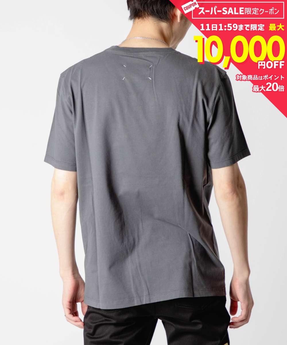 Rakuten - MAX17%OFF! メゾン マルジェラ MAISON MARGIELA S50GC0690 S24347 Tシャツ T-SHIRT メンズ トップス 半袖 カットソー クルーネック カジュアル シンプル 4ステッチ 春夏 オーガニック コットン 綿 アントラサイト XXS XS S M L