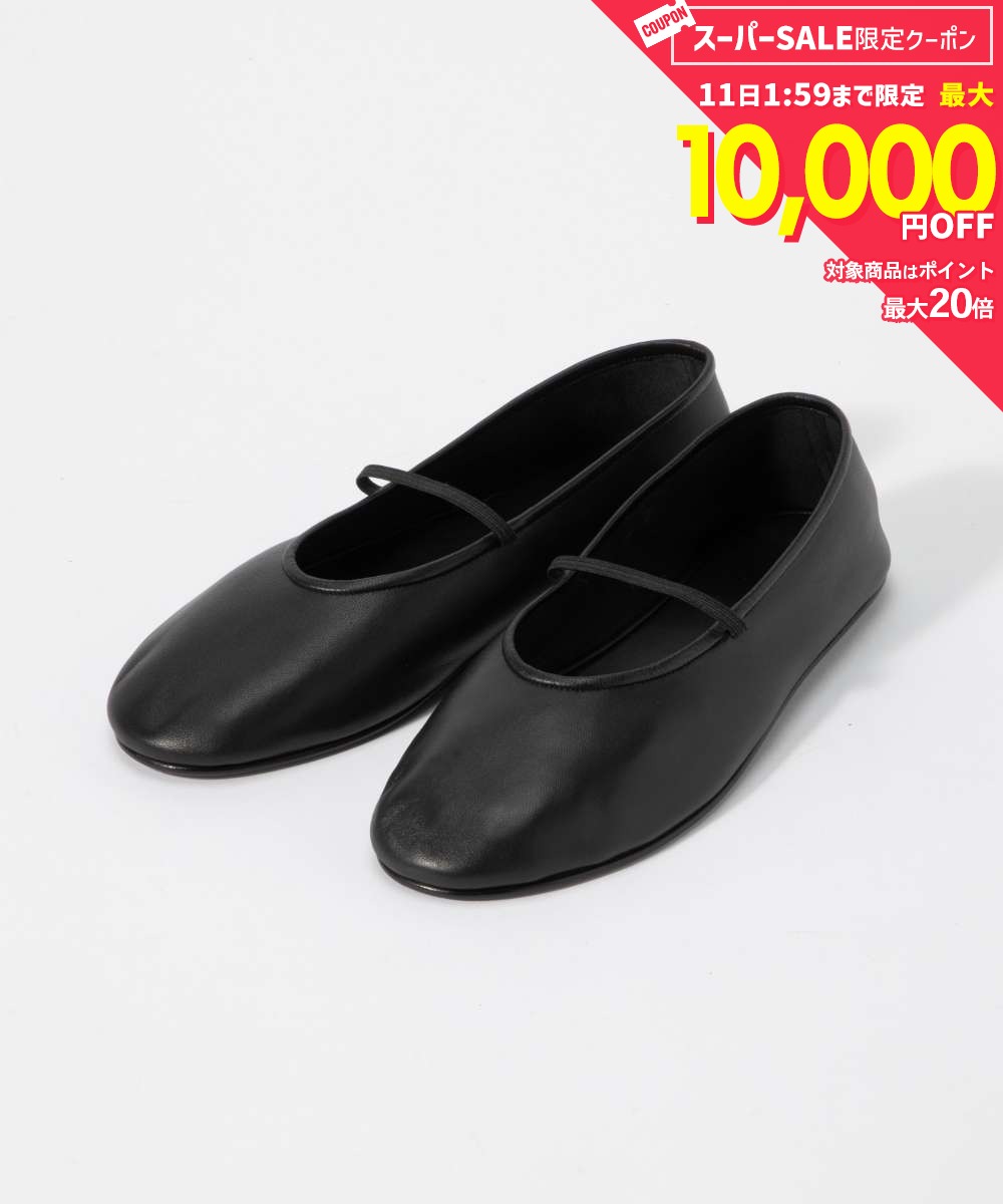Rakuten - MAX10%OFF! ザロウ The Row F1229 N60 パンプス ELASTIC BALLET レディース シューズ イラスティック バレエ バレリーナ 革靴 ローヒール ビジネス レザー フラット ラウンドトゥ プレゼント ギフト 贈り物 靴 記念 お祝い ブラック 23.0〜26.0cm 24 25