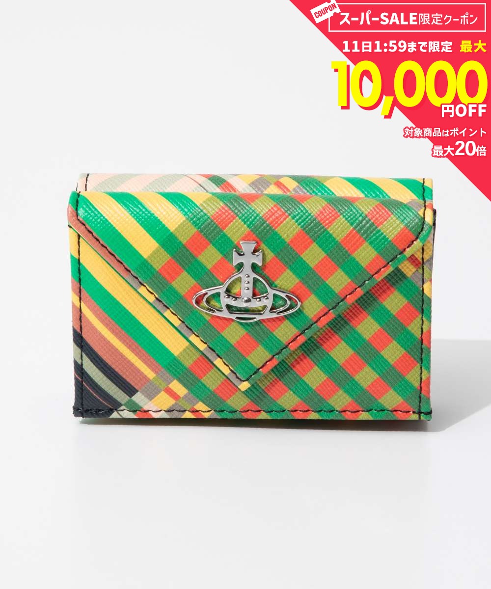Rakuten - MAX12%OFF! ヴィヴィアンウェストウッド Vivienne Westwood 51150009U L0074 三つ折り財布 SAFFIANO PRINT ENVELOPE BILLFOLD レディース 財布 ミニ財布 サフィアーノ プリント コンパクトウォレット レザー ロゴ 小銭入れ プレゼント ギフト シンプル