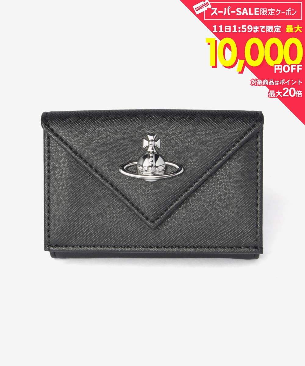 Rakuten - 【5日限定★エントリーで最大100％ポイントバック！当選確率1/2 】 MAX12%OFF! ヴィヴィアンウエストウッド Vivienne Westwood ENVELOPE BILLFOLD エンベロープ ビルフォールド 5115002EW S0021 三つ折り財布 レディース 財布