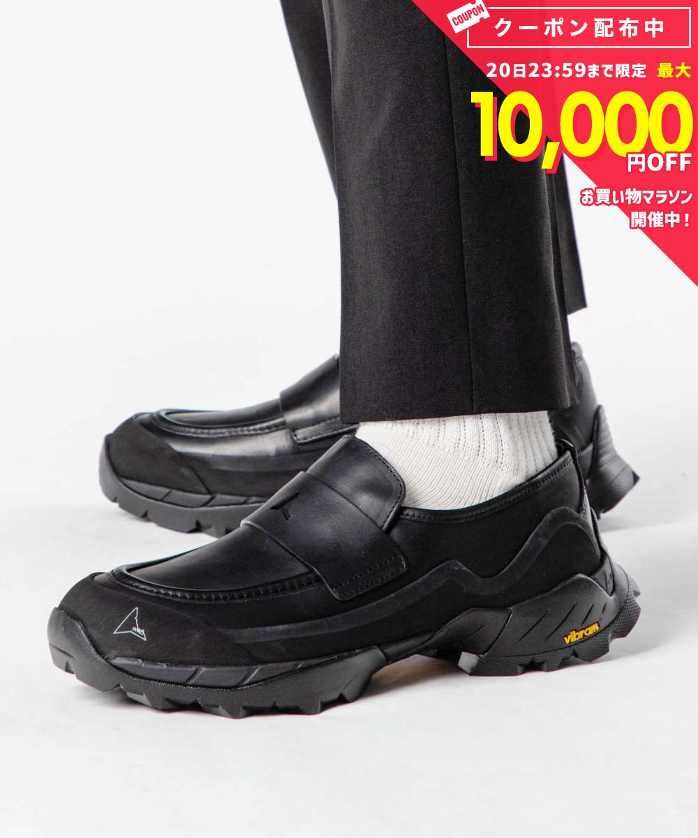 乐天商城 - ロア ROA LOLE10-001 ローファー Loafer メンズ レディース シューズ レザー 紳士靴 スリッポン 革靴 通勤 通学 カジュアル モダン ローカット プレゼント ギフト ブラック 23.0〜27.5cm
