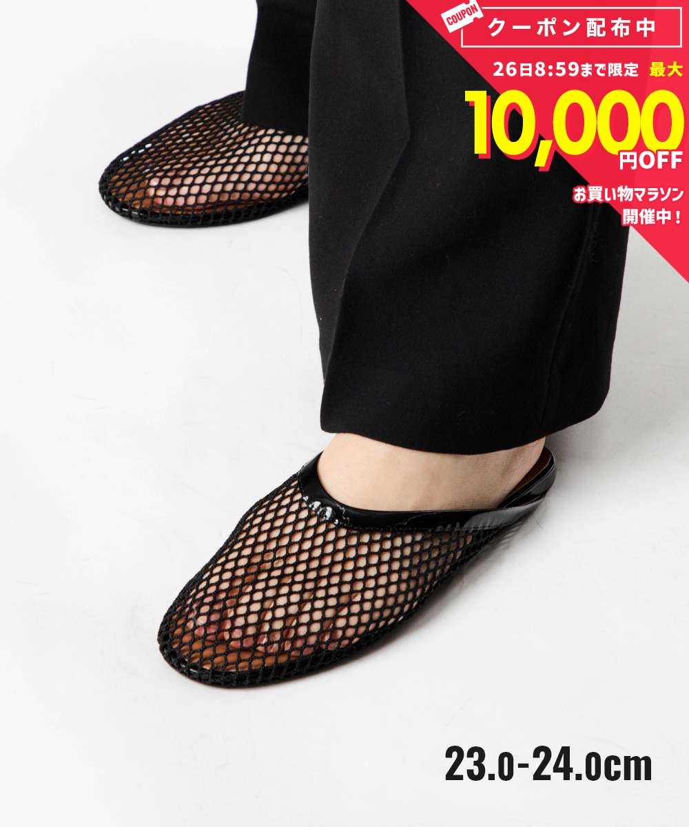 樂天商城 - アライア ALAIA MULES FLAT MULES in FISHNET フィッシュネット フラットミュール AA3M081TK007 ミュールシューズ フラットシューズ レディース シューズ