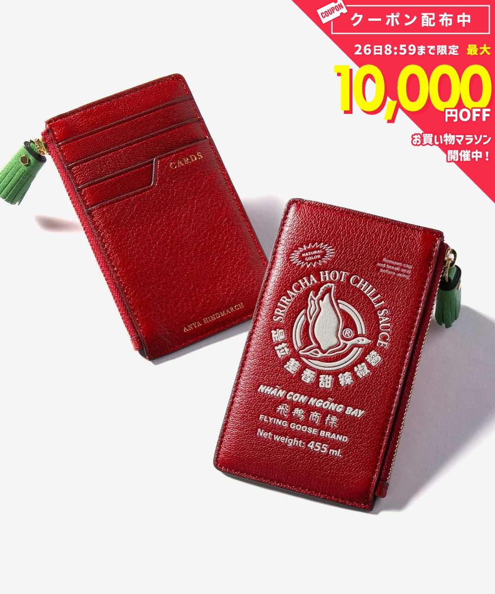 樂天商城 - アニヤ ハインドマーチ ANYA HINDMARCH Anya Brands Zip Card Case Flying Goose in Shiny Capra Flying Goose Sriracha ジップ カードケース フラインググース 5050925200943 フラグメントケース レディース 財布 小物