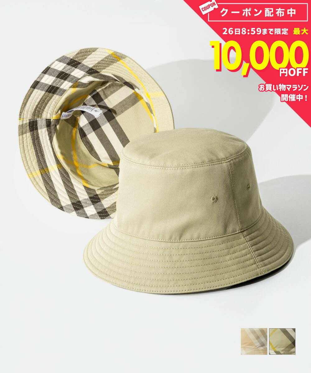 乐天商城 - バーバリー BURBERRY 8082573 8082572 帽子 CHECK LINED BUCKET メンズ レディース リバーシブル コットンブレンド バケットハット アウトドア ギフト 贈り物 シンプル 記念 お祝い ハンター フラックス S M L