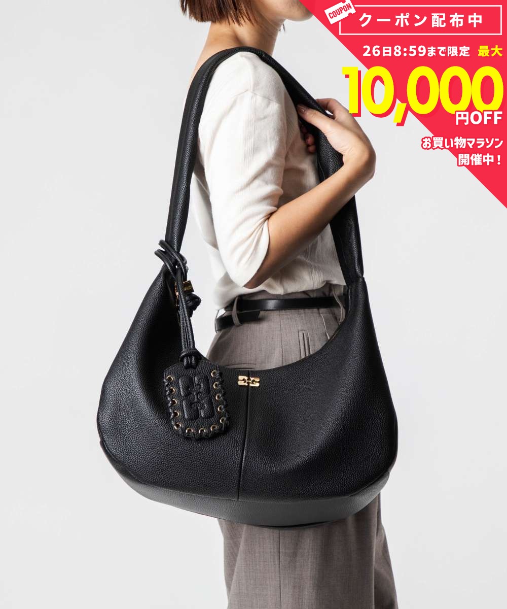 乐天商城 - ガニー GANNI Grained Medium Hobo bag グレインド ミディアム ホーボーバッグ A6981 5894 ショルダーバッグ レディース バッグ
