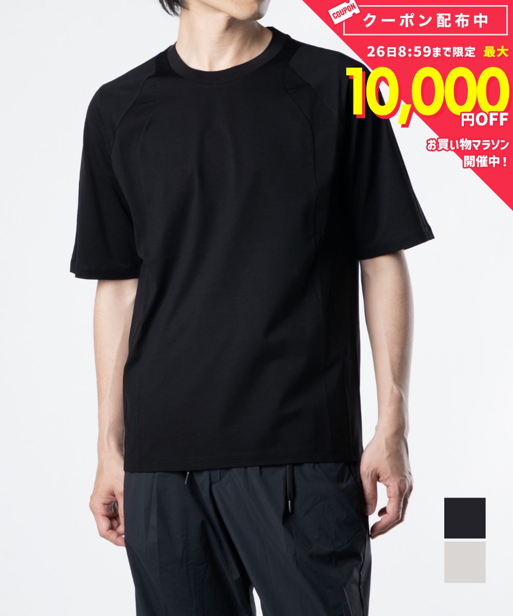 乐天商城 - ヘルノ HERNO JG00040UL 52003 Tシャツ SUPERFINE COTTON STRETCH メンズ トップス 半袖 ショートスリーブ カジュアル シンプル 春夏 コットン 綿 ストレッチ ブラック 46 48 50