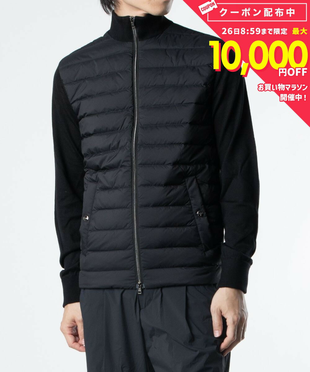 乐天商城 - ヘルノ HERNO MP000120U 70025 ジャケット WOOL SILK ECOAGE メンズ アウター ロングスリーブ ハイネック ジップアップ ウール シルク グースダウン カジュアル ブラック 46 48 50