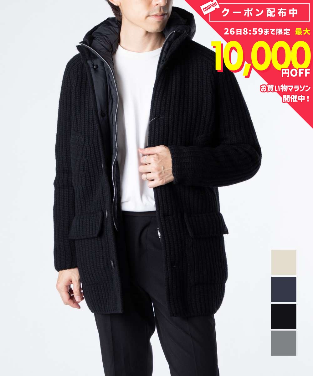 樂天商城 - ヘルノ HERNO KNIT COAT MC000149U 70016 12456Z ニットジャケット メンズ アウター ホワイト ネイビーブルー ブラック グリージョメタル 44 46 48