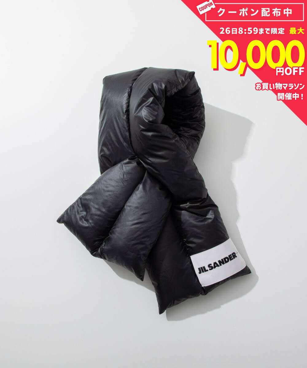 樂天商城 - ジルサンダー プラス JIL SANDER+ J47TE0111 J70122 スカーフ メンズ ファッション小物 マフラー ダウンスカーフ DOWN SCARF ブランドロゴラベル おしゃれ 秋冬 防寒 暖かい ブラック
