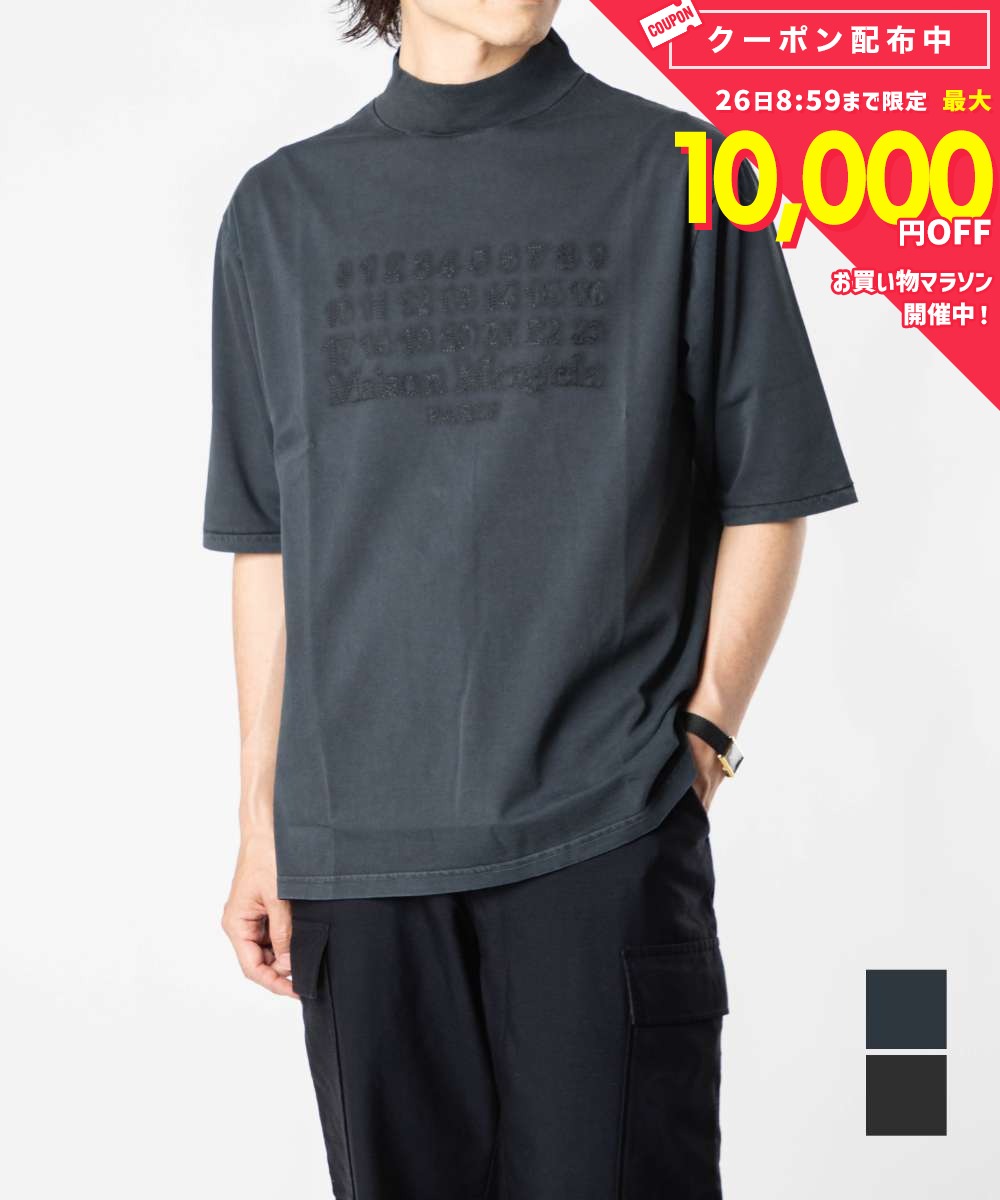 乐天商城 - メゾン マルジェラ MAISON MARGIELA S50GC0691 S23883 Tシャツ T-SHIRT メンズ トップス 半袖 カットソー クルーネック カジュアル シンプル 春夏 コットン 綿 ネイビー ウォッシュドブラック XXS XS S M L