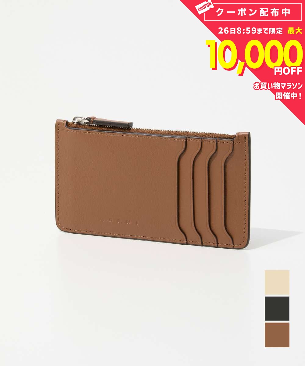 乐天商城 - マルニ MARNI ZIPPED CARD CASE ジップドカードケース LEATHER CARD CASE レザーカードケース PFMO0111U0 P6948 フラグメントケース レディース 財布 小物