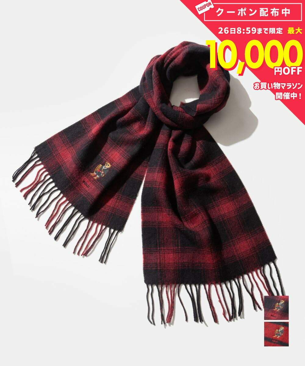 乐天商城 - ポロ ラルフ ローレン POLO RALPH LAUREN woven holiday bear scarf ウーブン ホリデー ベア スカーフ PC1456 マフラー ポロベア メンズ ファッション小物