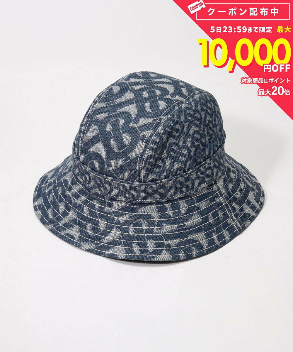 Burberry BURBERRY 8057405 Hat Men's Women's Fashion Accessories Monogram Motif Denim Bucket Hat Cap Jacquard Weave SML Made in Italy A7302 Denim Blue SML